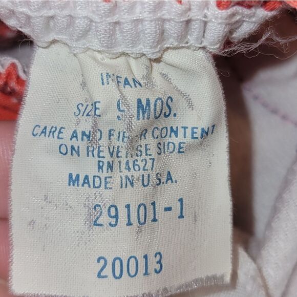 Vintage Baby Eyelet Embroidered Ruffle Bottom Bubble Romper 9m - Picture 7 of 10